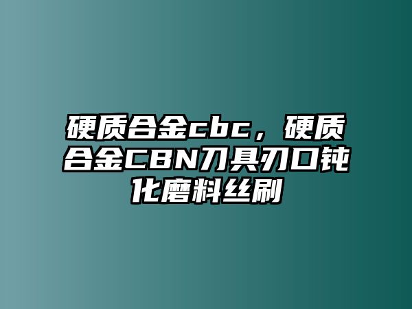 硬質(zhì)合金cbc，硬質(zhì)合金CBN刀具刃口鈍化磨料絲刷