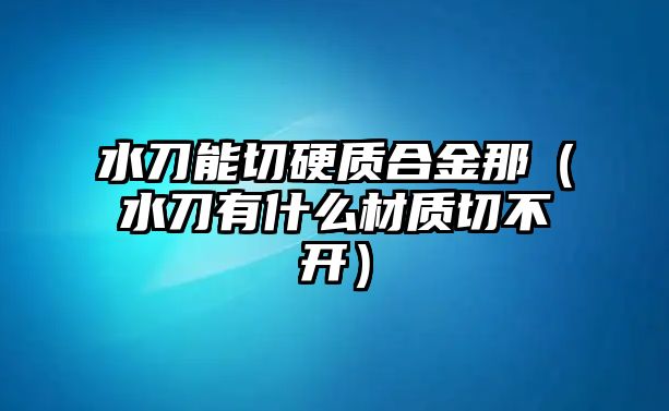 水刀能切硬質合金那（水刀有什么材質切不開）