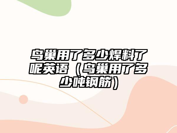 鳥巢用了多少焊料了呢英語（鳥巢用了多少噸鋼筋）