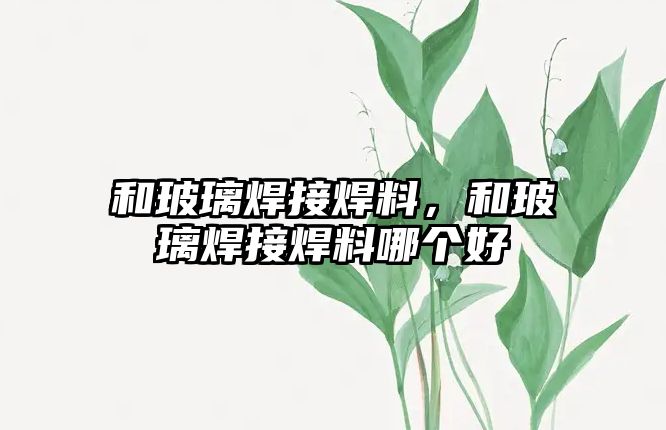 和玻璃焊接焊料，和玻璃焊接焊料哪個(gè)好