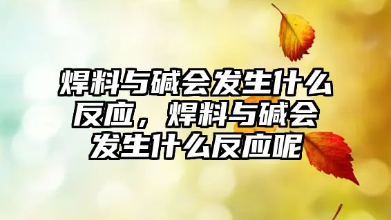 焊料與堿會發(fā)生什么反應(yīng)，焊料與堿會發(fā)生什么反應(yīng)呢