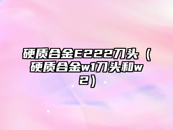 硬質(zhì)合金E222刀頭（硬質(zhì)合金w1刀頭和w2）