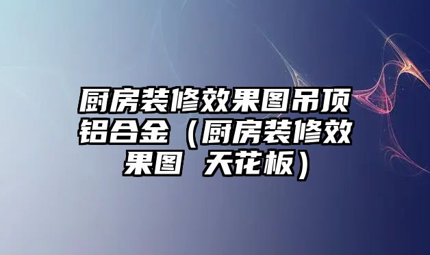 廚房裝修效果圖吊頂鋁合金（廚房裝修效果圖 天花板）