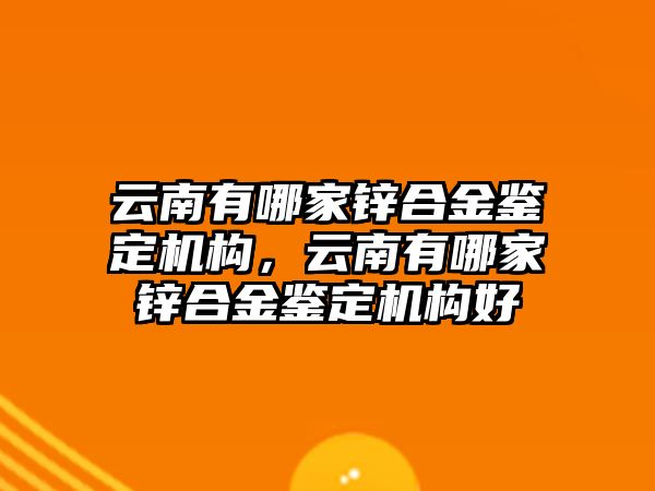 云南有哪家鋅合金鑒定機構(gòu)，云南有哪家鋅合金鑒定機構(gòu)好