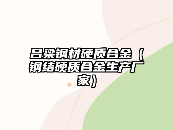 呂梁鋼材硬質(zhì)合金（鋼結(jié)硬質(zhì)合金生產(chǎn)廠家）