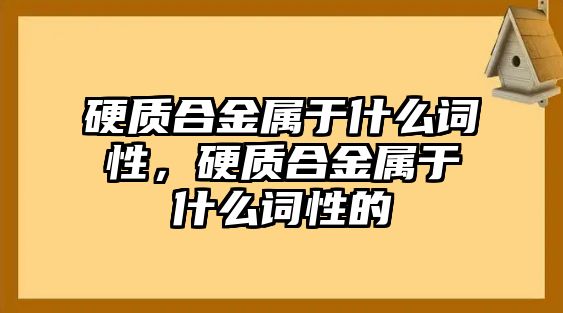 硬質(zhì)合金屬于什么詞性，硬質(zhì)合金屬于什么詞性的