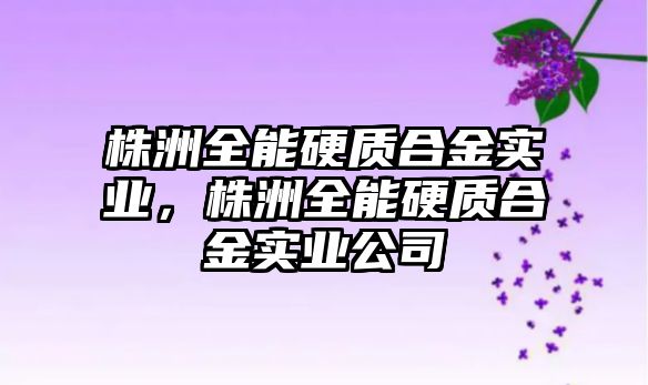 株洲全能硬質(zhì)合金實業(yè)，株洲全能硬質(zhì)合金實業(yè)公司