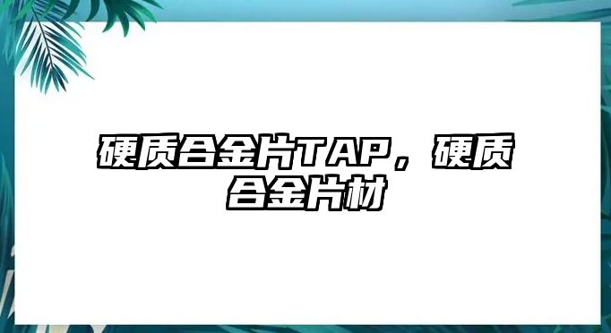 硬質(zhì)合金片TAP，硬質(zhì)合金片材