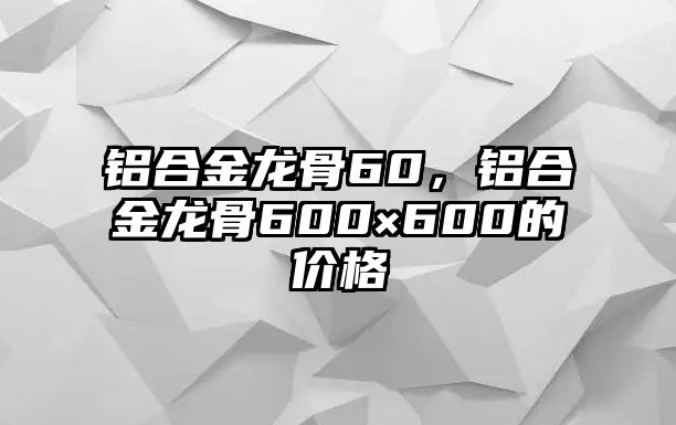 鋁合金龍骨60，鋁合金龍骨600×600的價格