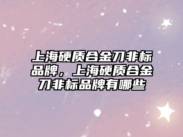 上海硬質合金刀非標品牌，上海硬質合金刀非標品牌有哪些