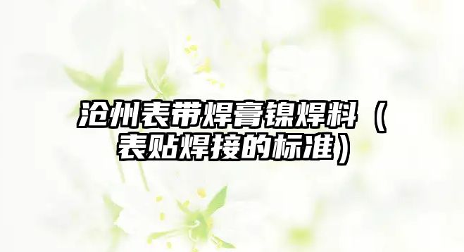 滄州表帶焊膏鎳焊料（表貼焊接的標(biāo)準(zhǔn)）