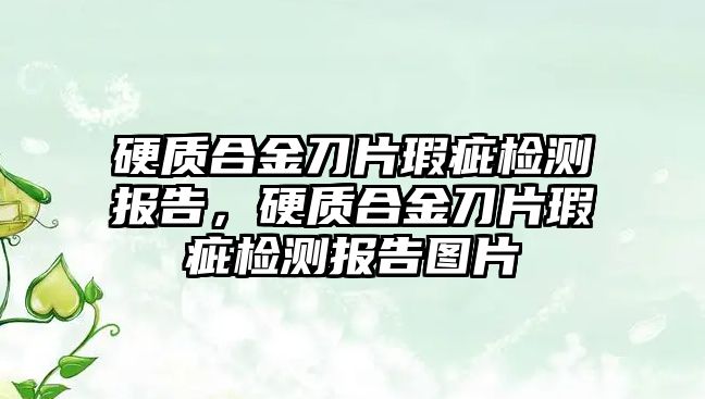 硬質合金刀片瑕疵檢測報告，硬質合金刀片瑕疵檢測報告圖片