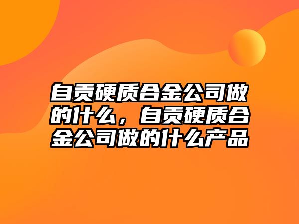 自貢硬質(zhì)合金公司做的什么，自貢硬質(zhì)合金公司做的什么產(chǎn)品