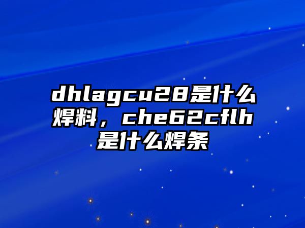 dhlagcu28是什么焊料，che62cflh是什么焊條