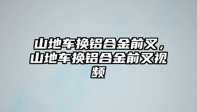 山地車換鋁合金前叉，山地車換鋁合金前叉視頻