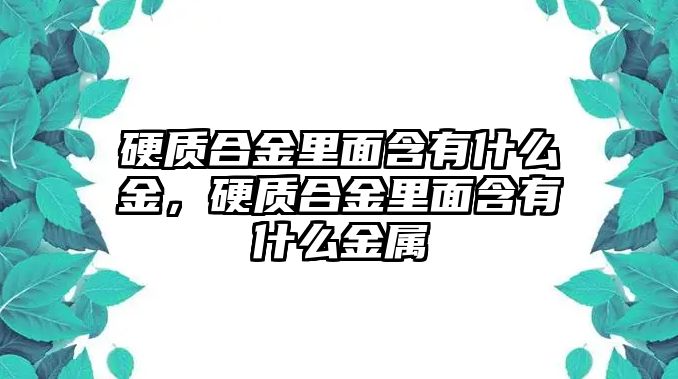 硬質(zhì)合金里面含有什么金，硬質(zhì)合金里面含有什么金屬