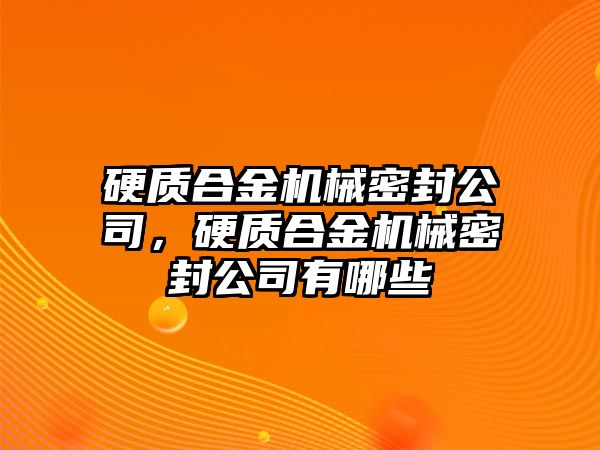 硬質(zhì)合金機械密封公司，硬質(zhì)合金機械密封公司有哪些