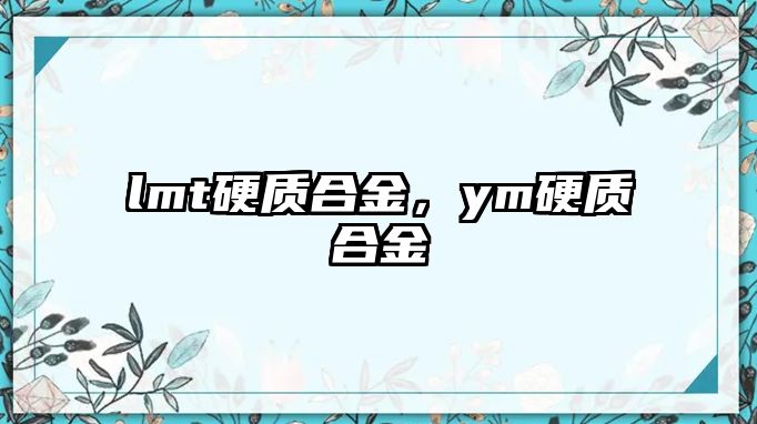 lmt硬質(zhì)合金，ym硬質(zhì)合金