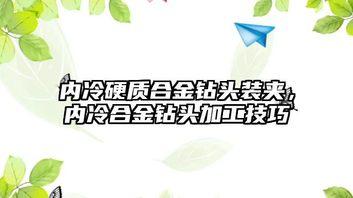 內(nèi)冷硬質(zhì)合金鉆頭裝夾，內(nèi)冷合金鉆頭加工技巧