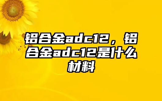 鋁合金adc12，鋁合金adc12是什么材料