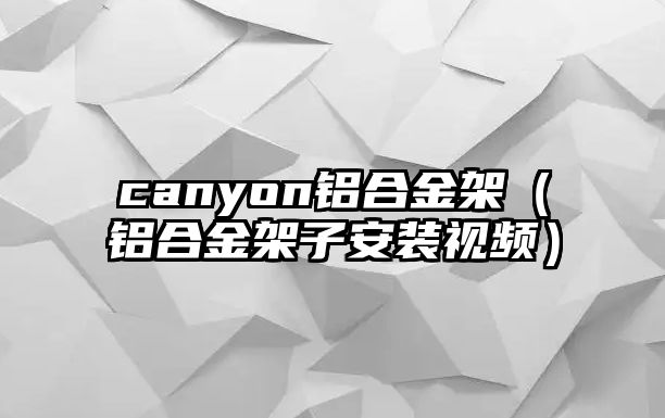 canyon鋁合金架（鋁合金架子安裝視頻）