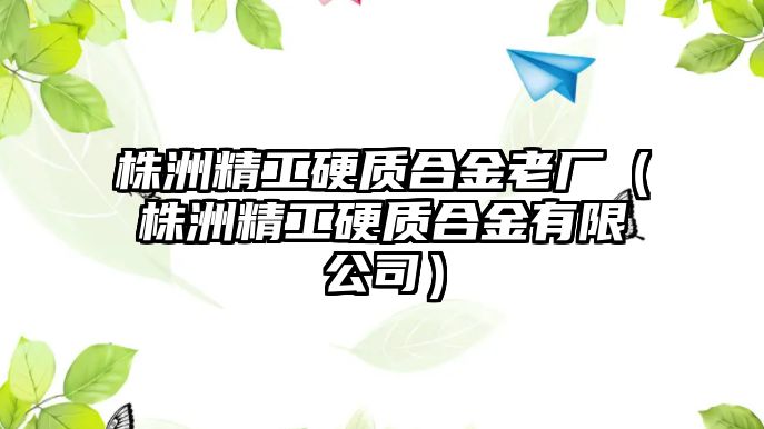 株洲精工硬質合金老廠（株洲精工硬質合金有限公司）