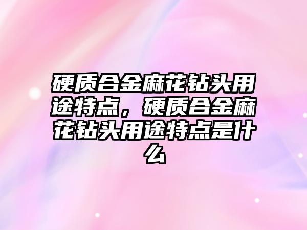 硬質合金麻花鉆頭用途特點，硬質合金麻花鉆頭用途特點是什么