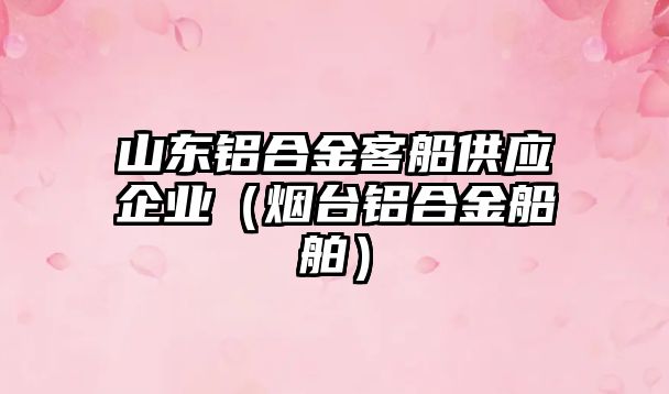 山東鋁合金客船供應企業(yè)（煙臺鋁合金船舶）