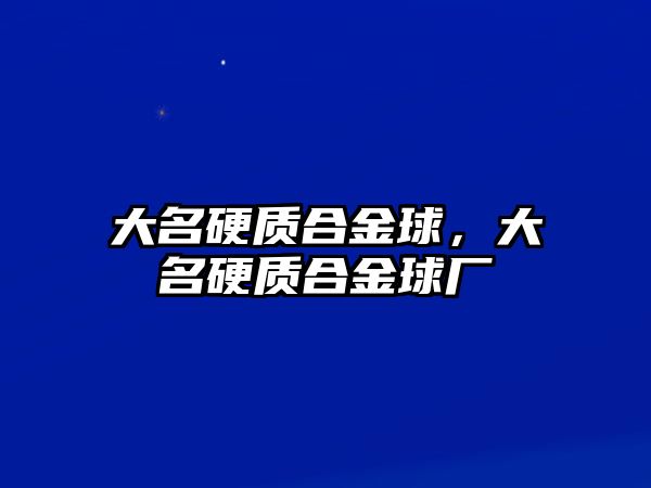 大名硬質(zhì)合金球，大名硬質(zhì)合金球廠