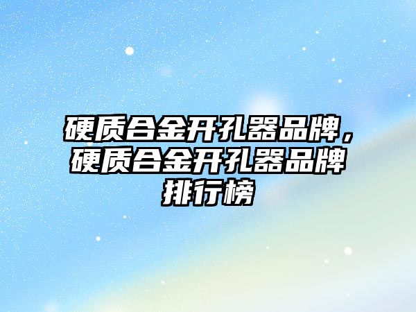 硬質合金開孔器品牌，硬質合金開孔器品牌排行榜