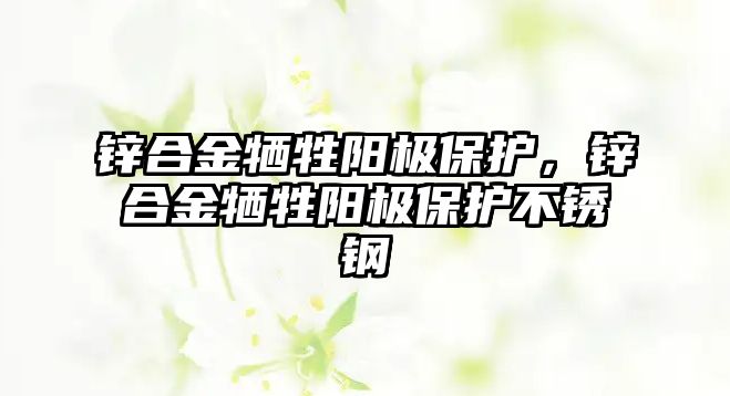 鋅合金犧牲陽極保護，鋅合金犧牲陽極保護不銹鋼