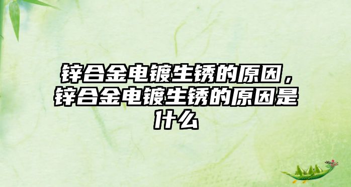 鋅合金電鍍生銹的原因，鋅合金電鍍生銹的原因是什么