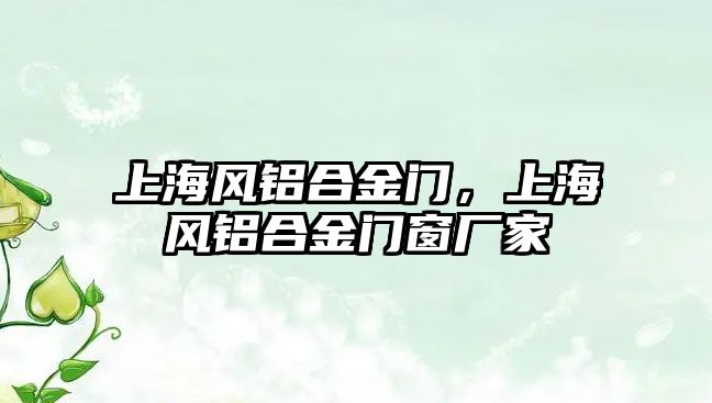 上海風鋁合金門，上海風鋁合金門窗廠家