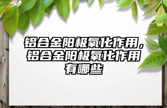 鋁合金陽極氧化作用，鋁合金陽極氧化作用有哪些