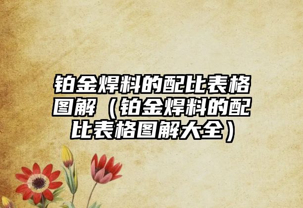 鉑金焊料的配比表格圖解（鉑金焊料的配比表格圖解大全）