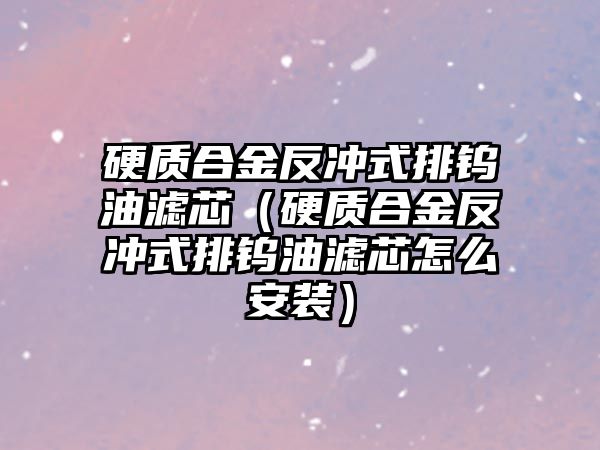 硬質合金反沖式排鎢油濾芯（硬質合金反沖式排鎢油濾芯怎么安裝）