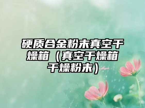 硬質(zhì)合金粉末真空干燥箱（真空干燥箱干燥粉末）