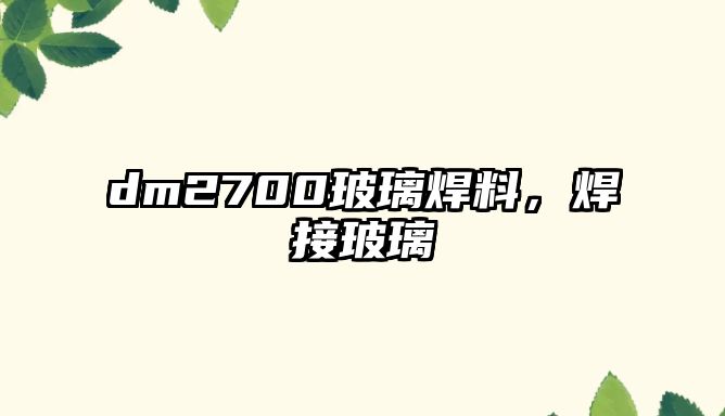 dm2700玻璃焊料，焊接玻璃