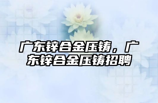 廣東鋅合金壓鑄，廣東鋅合金壓鑄招聘