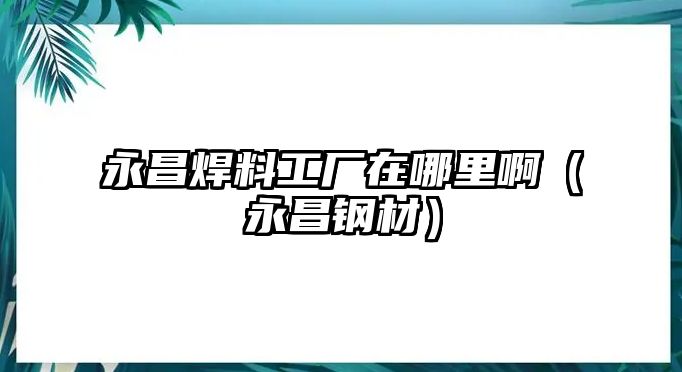 永昌焊料工廠在哪里?。ㄓ啦摬模? class=