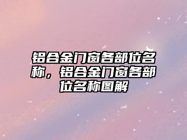 鋁合金門窗各部位名稱，鋁合金門窗各部位名稱圖解