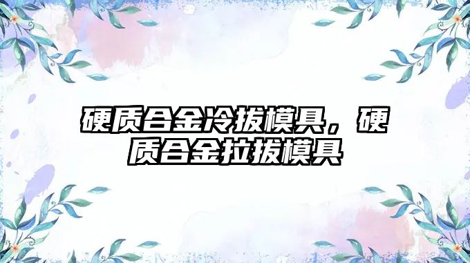 硬質(zhì)合金冷拔模具，硬質(zhì)合金拉拔模具