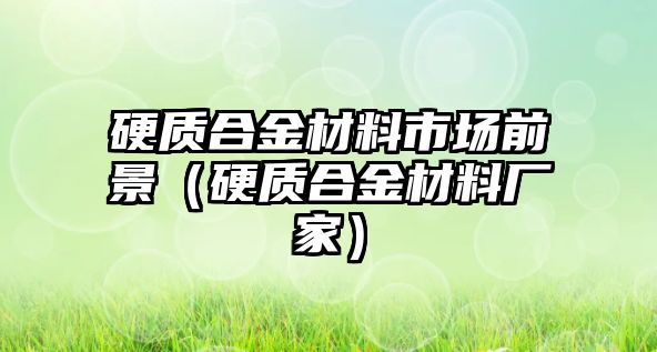 硬質(zhì)合金材料市場前景（硬質(zhì)合金材料廠家）