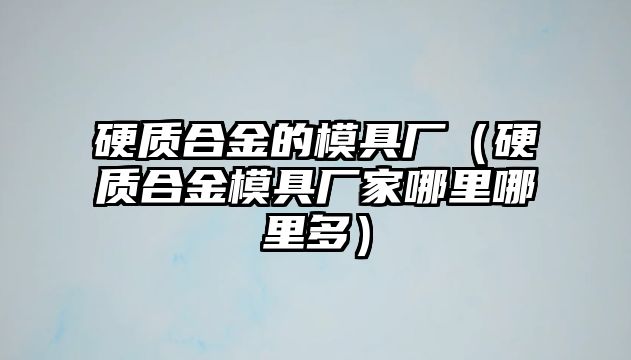 硬質(zhì)合金的模具廠（硬質(zhì)合金模具廠家哪里哪里多）