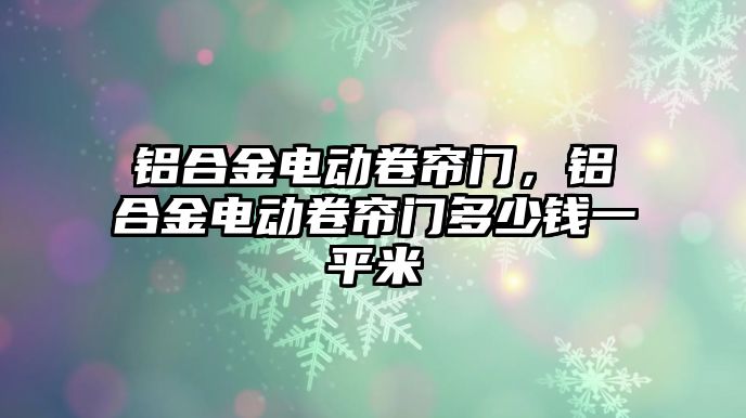 鋁合金電動卷簾門，鋁合金電動卷簾門多少錢一平米