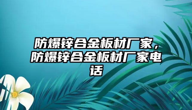 防爆鋅合金板材廠家，防爆鋅合金板材廠家電話