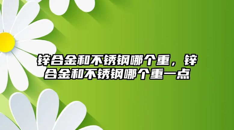 鋅合金和不銹鋼哪個重，鋅合金和不銹鋼哪個重一點