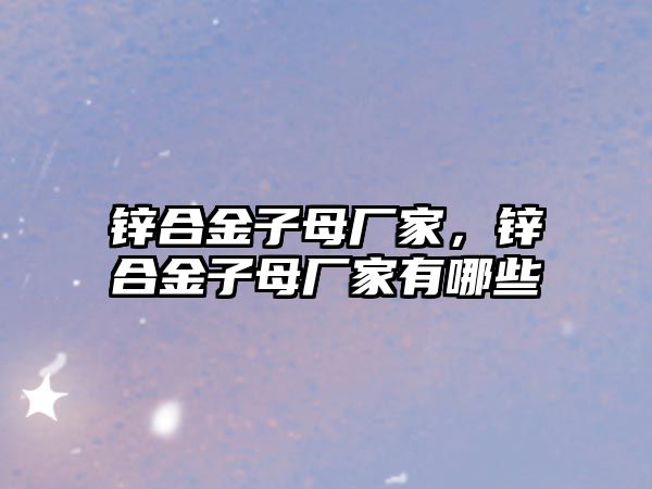 鋅合金子母廠家，鋅合金子母廠家有哪些