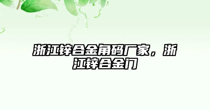 浙江鋅合金角碼廠家，浙江鋅合金門