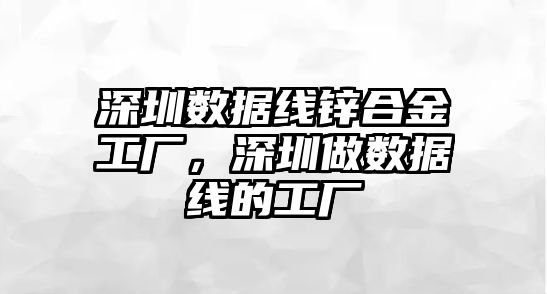 深圳數(shù)據(jù)線鋅合金工廠，深圳做數(shù)據(jù)線的工廠